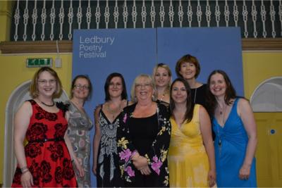 Performing as one of the V's alongside the Decadent Divas at Ledbury Poetry Festival, July 2013.Photo: Richard Austen